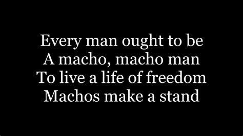 macho lyrics|lyrics macho man.